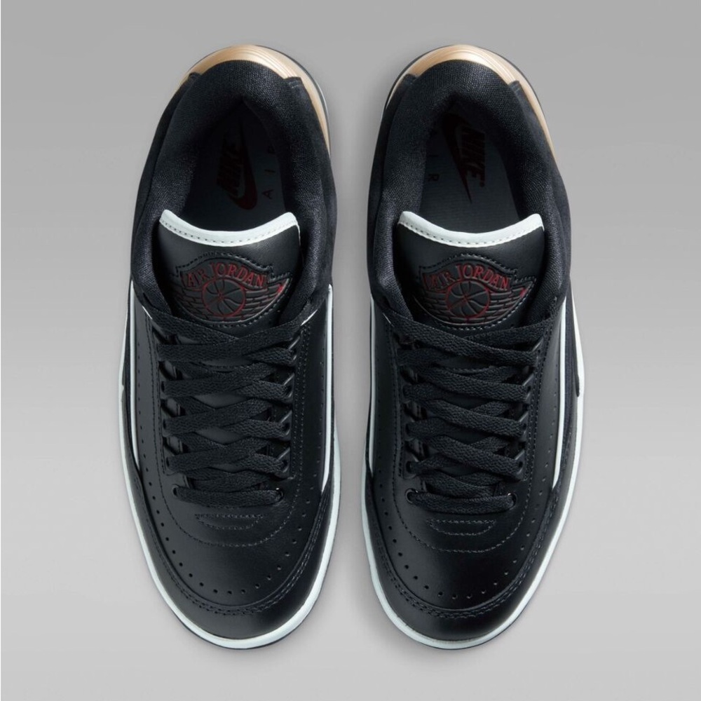 Jordan Black and Gold Sneakers Classic Low-Top Style - Picture 2 of 4